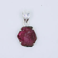 Pink Tourmaline Slice 925 Silver Pendant