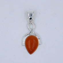 Orange Onyx Cabochon Sterling Silver Pendant