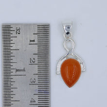 Orange Onyx Cabochon Sterling Silver Pendant