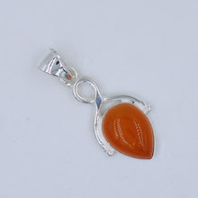 Orange Onyx Cabochon Sterling Silver Pendant