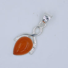 Orange Onyx Cabochon Sterling Silver Pendant