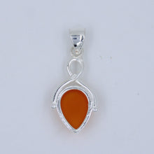 Orange Onyx Cabochon Sterling Silver Pendant