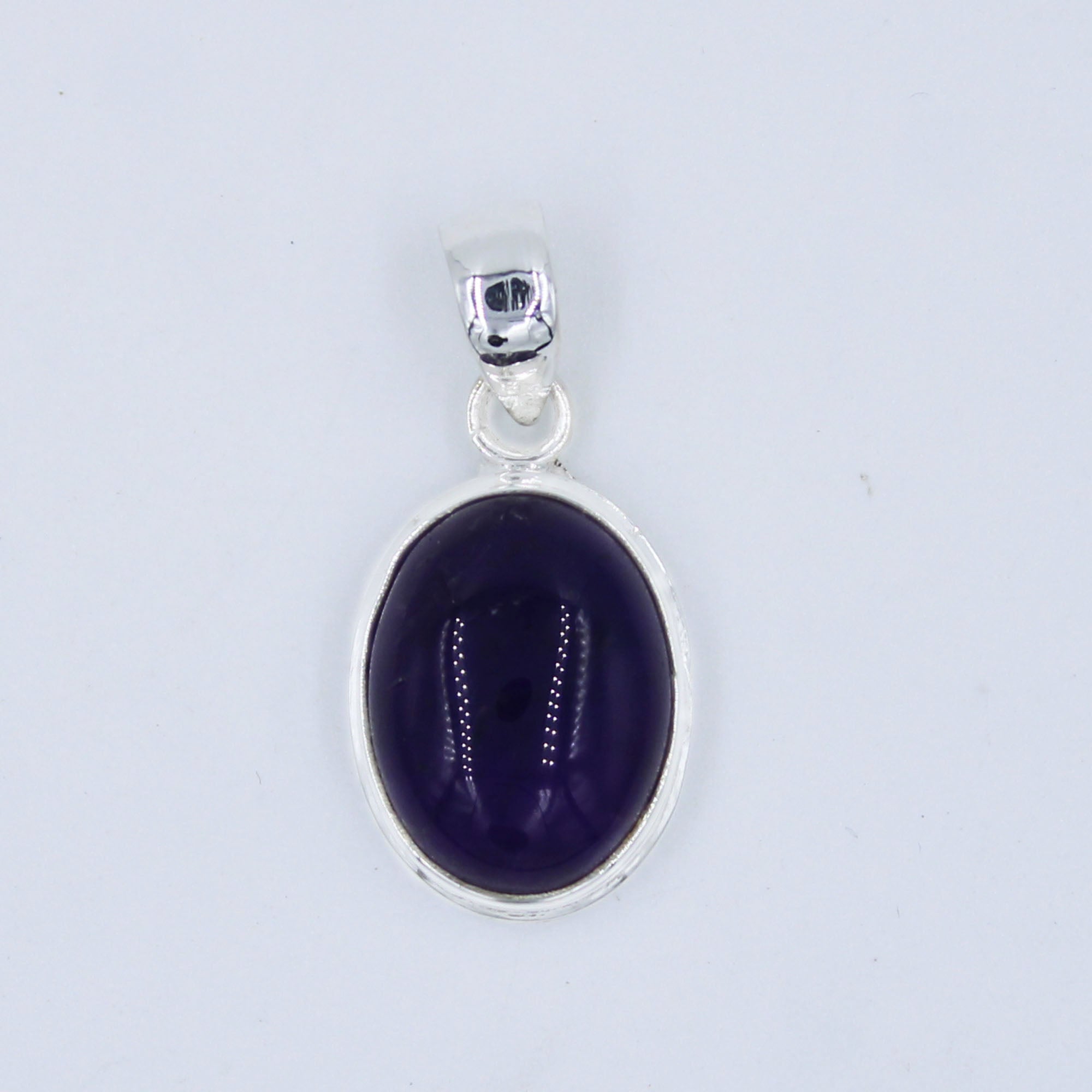 Purple Amethyst 925 Silver Smooth Pendant