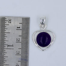Round Amethyst Cabochon Sterling Silver Pendant