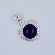 Round Amethyst Cabochon Sterling Silver Pendant