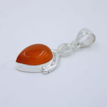 Orange Onyx Cabochon Sterling Silver Pendant