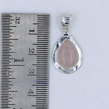 Pink Rose Quartz Sterling Silver Pendant