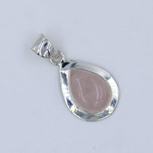 Pink Rose Quartz Sterling Silver Pendant