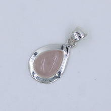 Pink Rose Quartz Sterling Silver Pendant
