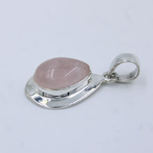 Pink Rose Quartz Sterling Silver Pendant