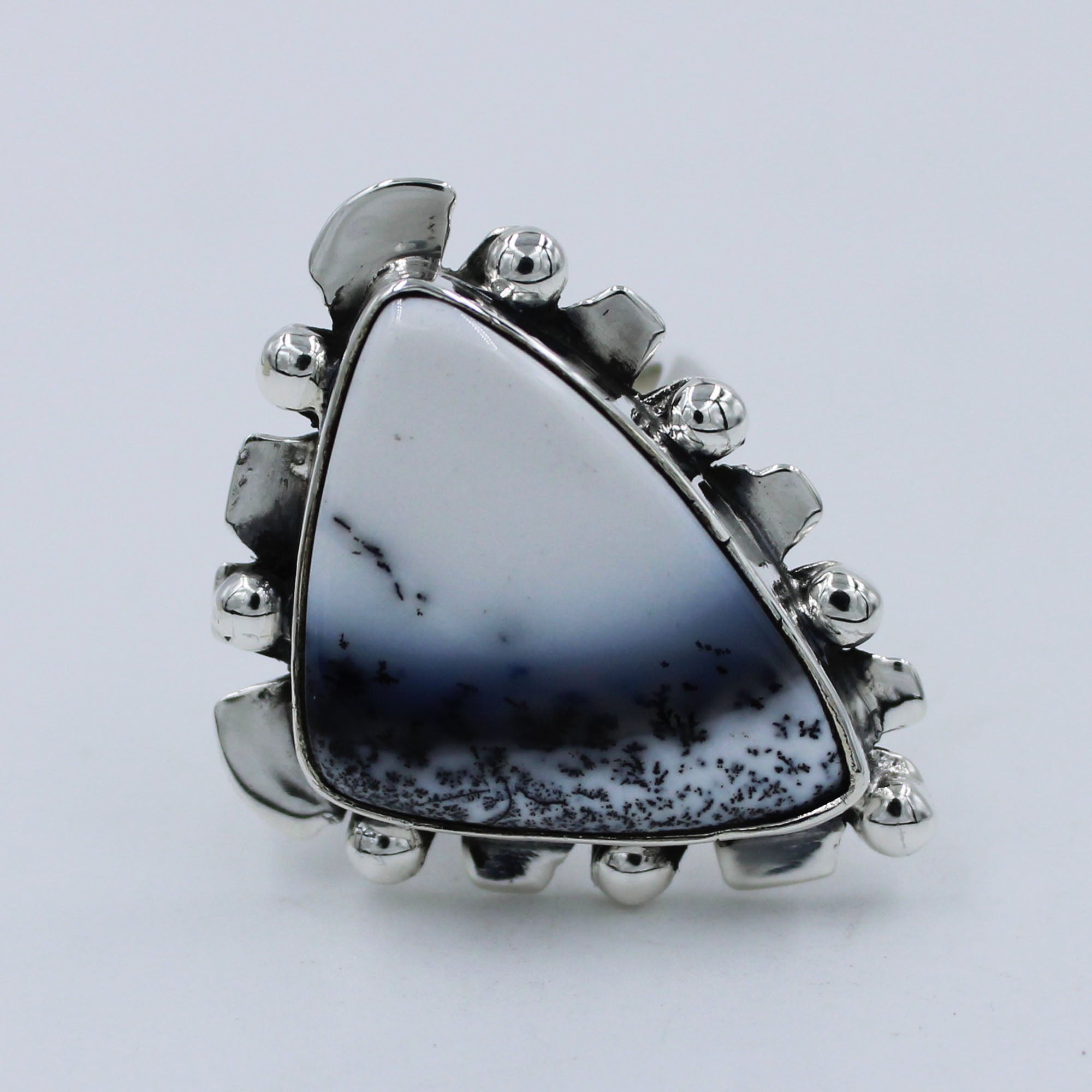 925 Sterling Silver Dendritic Opal Ring