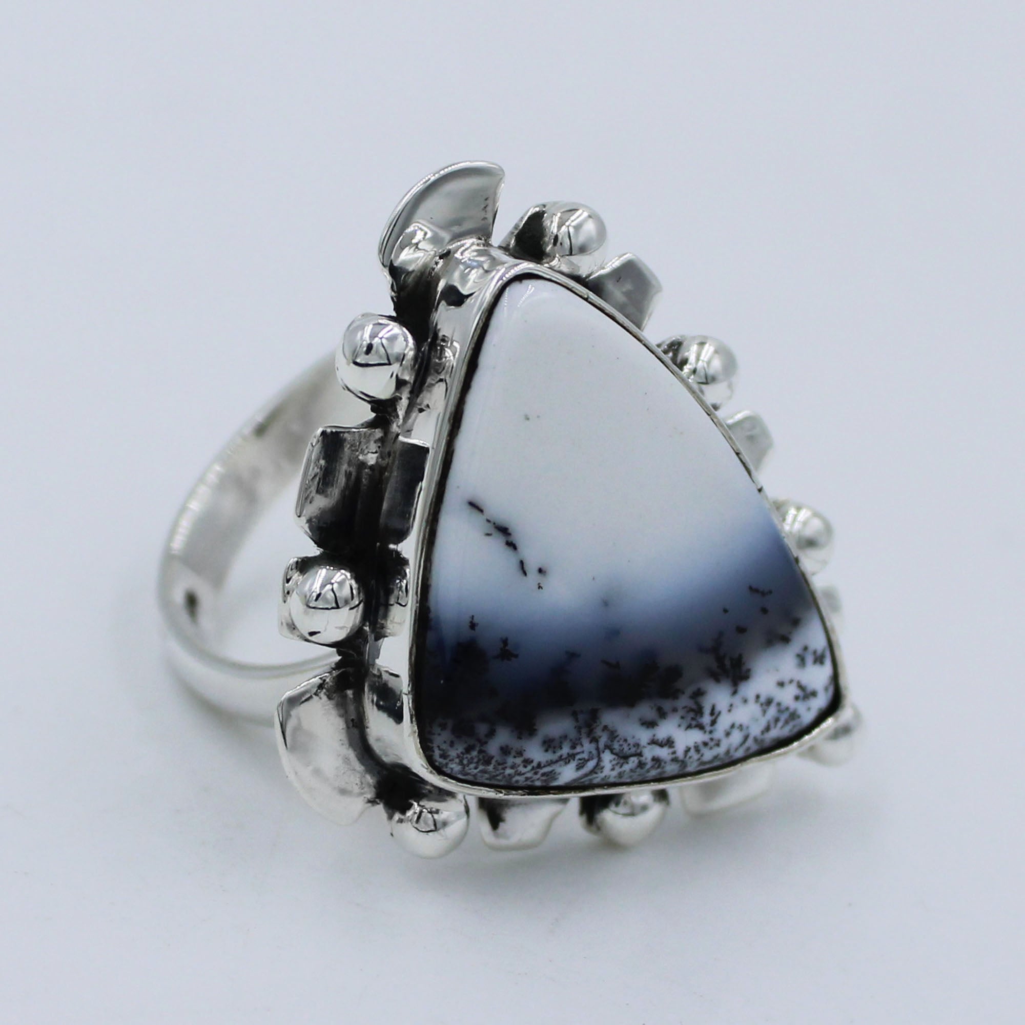 925 Sterling Silver Dendritic Opal Ring