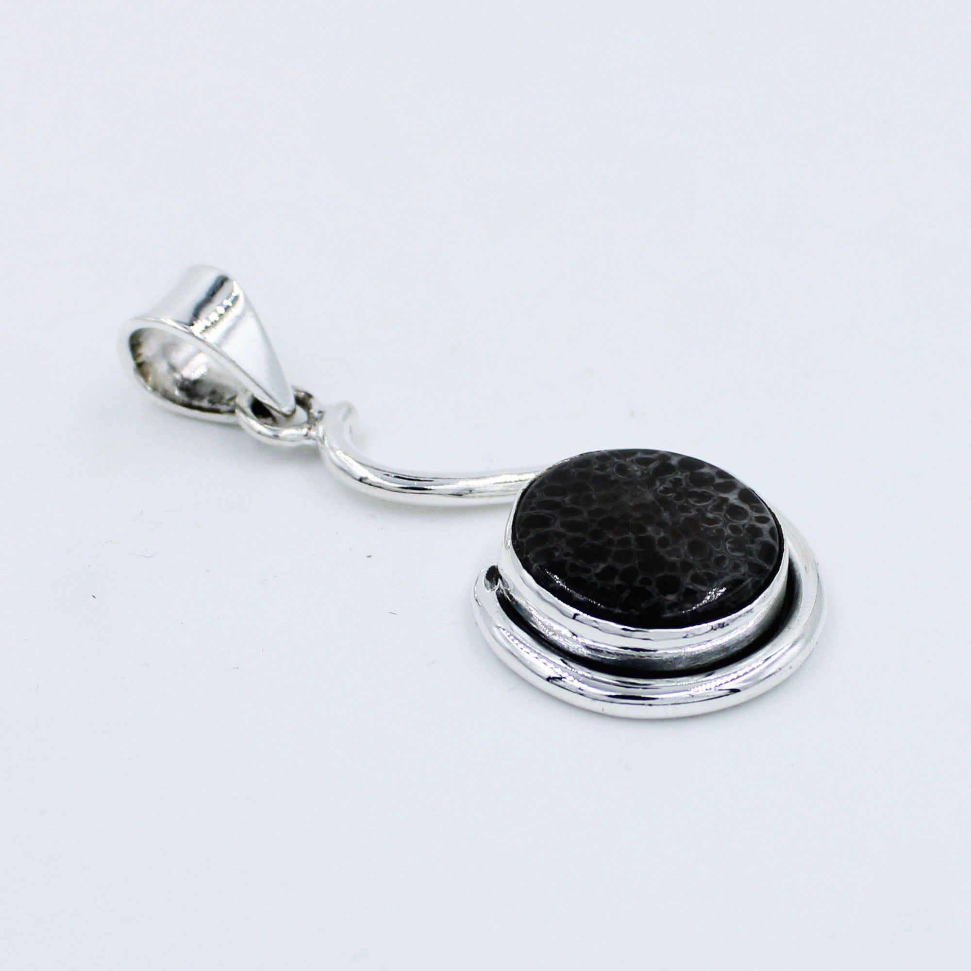 Black Coral 925 Silver Designer Pendant
