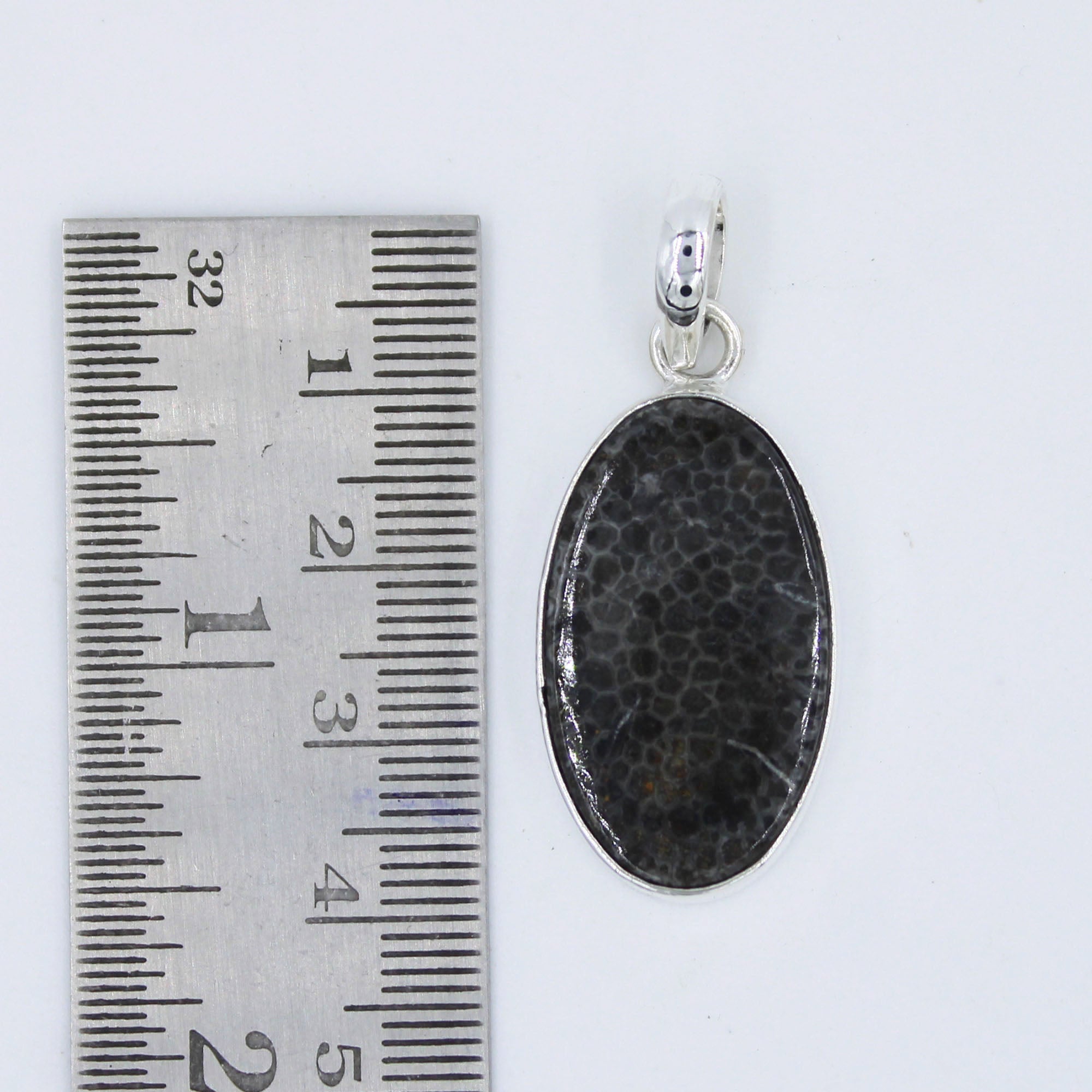 Black Coral 925 Sterling Silver Pendant