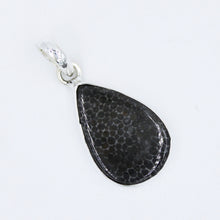 925 Sterling Silver Black Coral Pendant