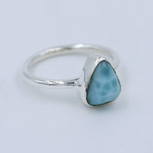 Natural Larimar gemstone 925 Silver Handmade Ring