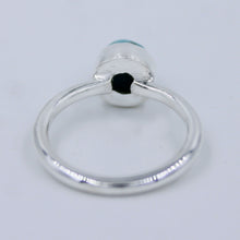 Larimar Round Shape Tiny Band 925 Silver Ring