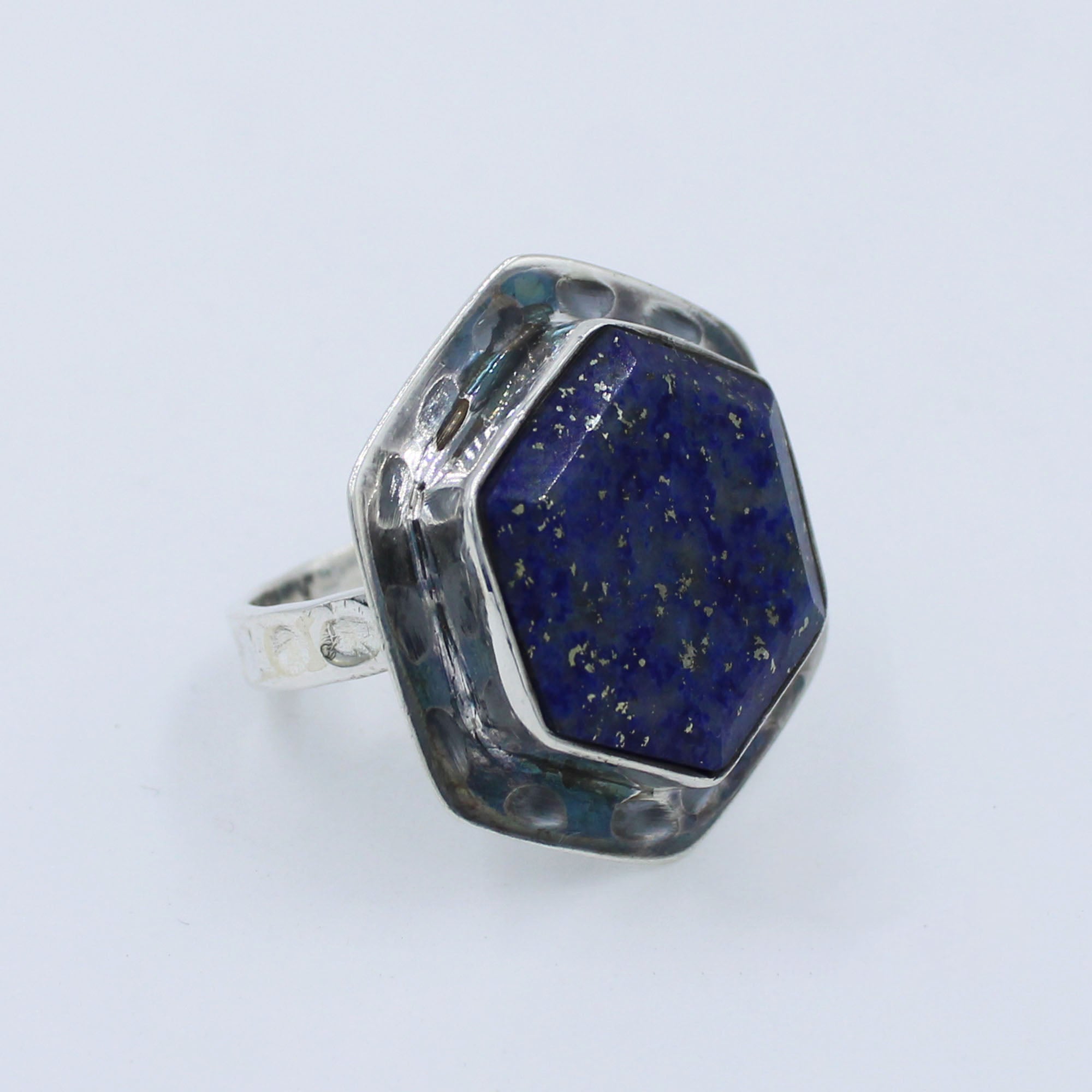 Lapis Lazuli Sparkle 925 Silver Star Shape Ring