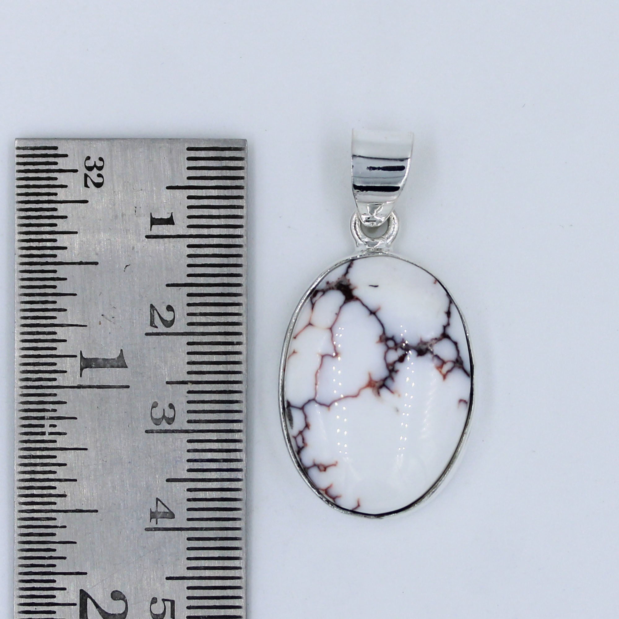 Oval Shape Wild Horse Jasper Silver Pendant