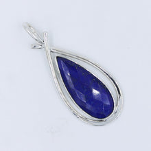 Lapis Lazuli Checkerboard Gemstone Pendant