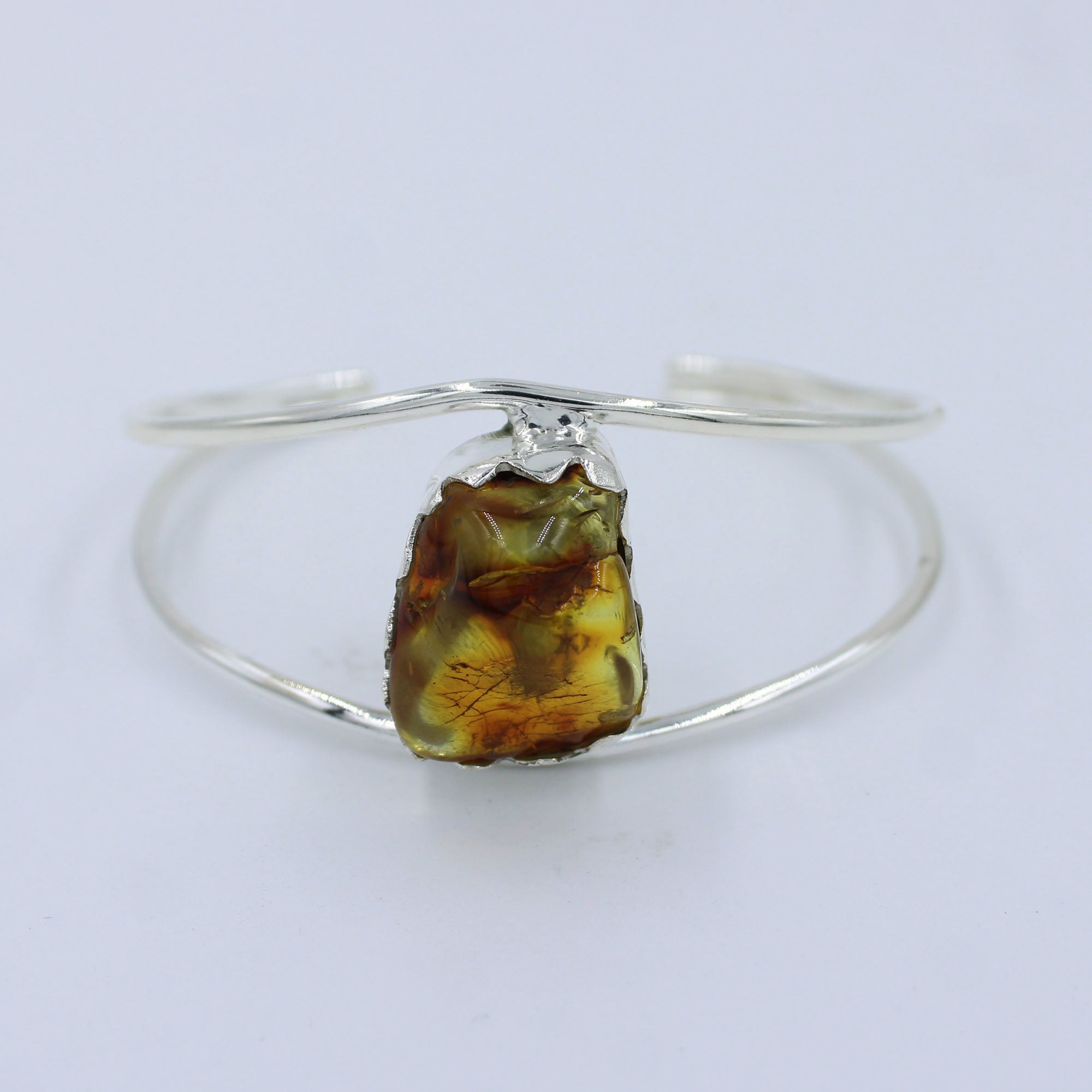 AAA Amber 925 Silver Cuff Bangle