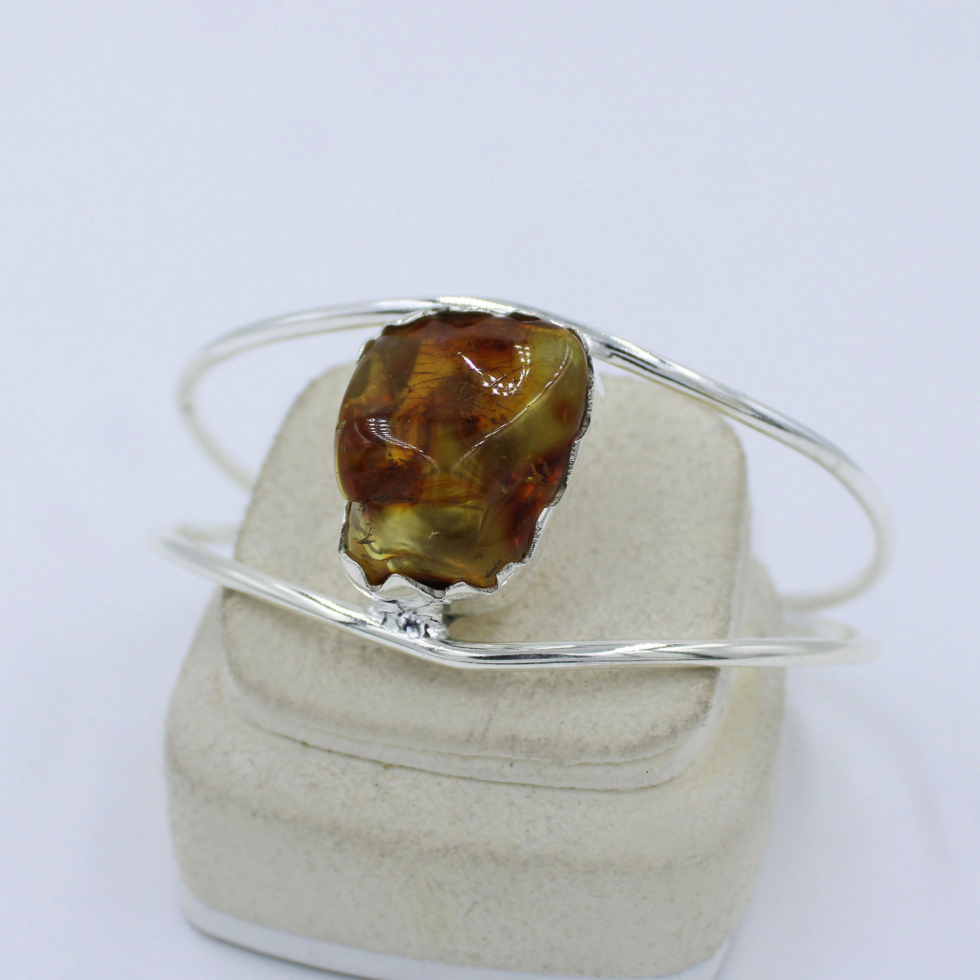 AAA Amber 925 Silver Cuff Bangle