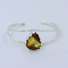 Baltic Amber Cuff Bangle - 925 Silver Amber Jewelry