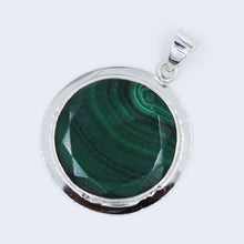 Malachite Gemstone Pendant - Green Malachite Silver Jewelry