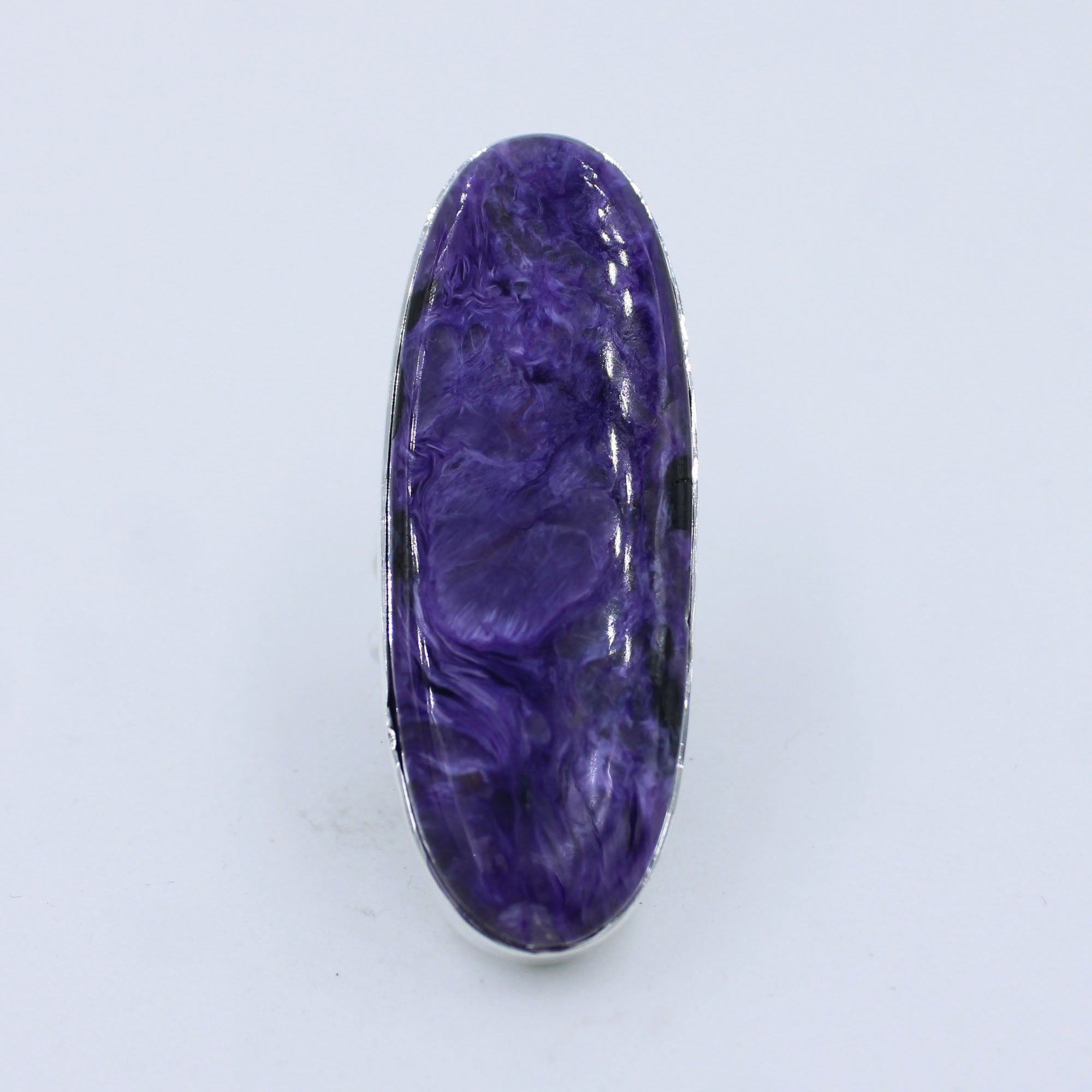 Siberian Charoite Oval Shape 925 Sterling Silver Handmade Ring