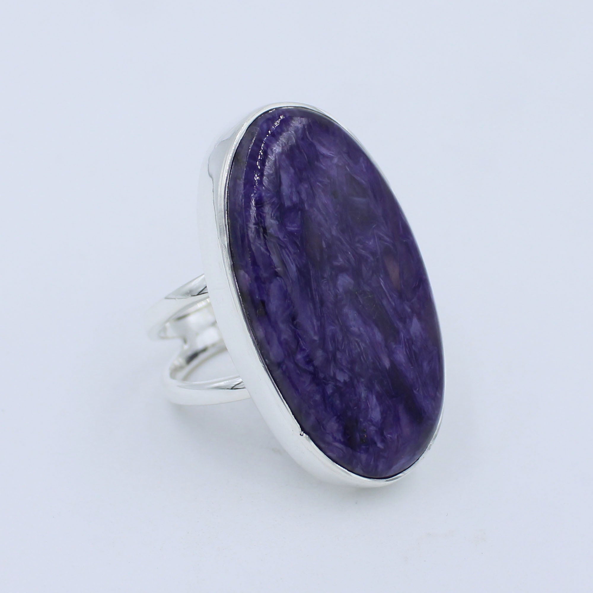 Natural Siberian Charoite 925 Silver Handmade Ring