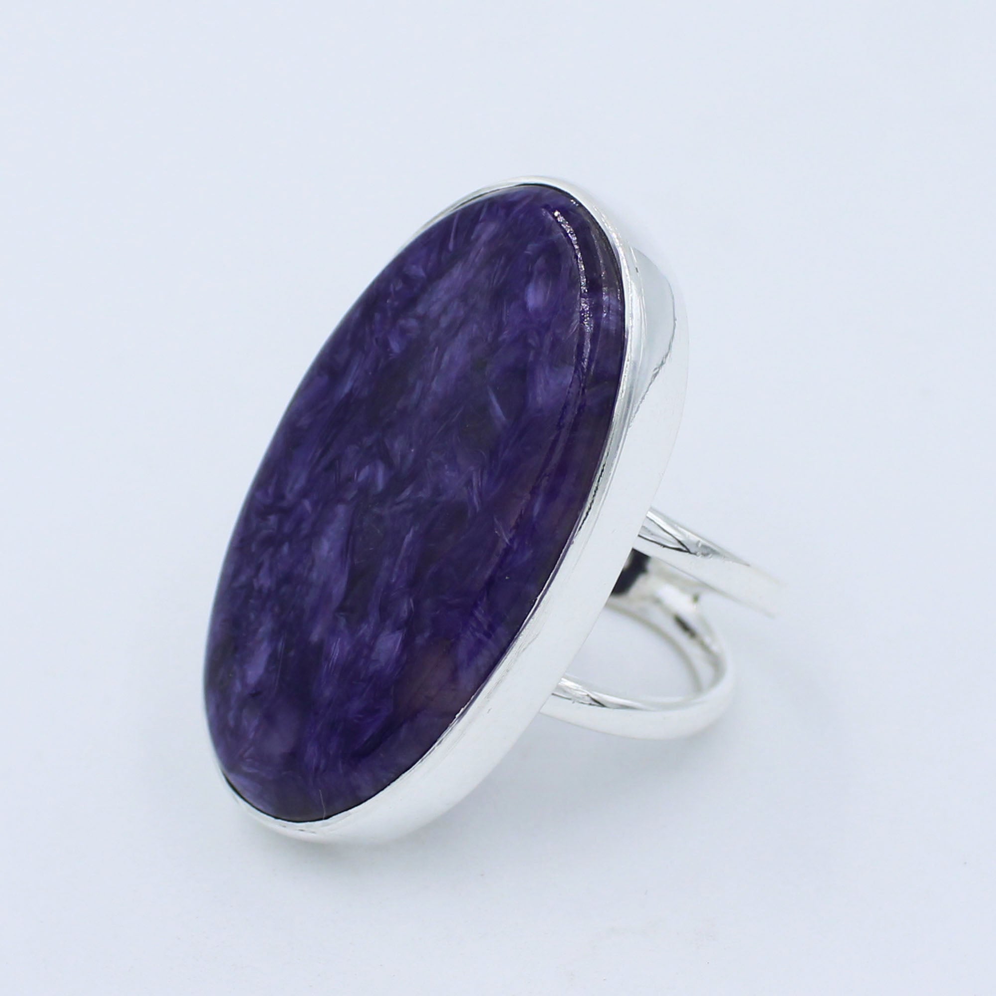 Natural Siberian Charoite 925 Silver Handmade Ring