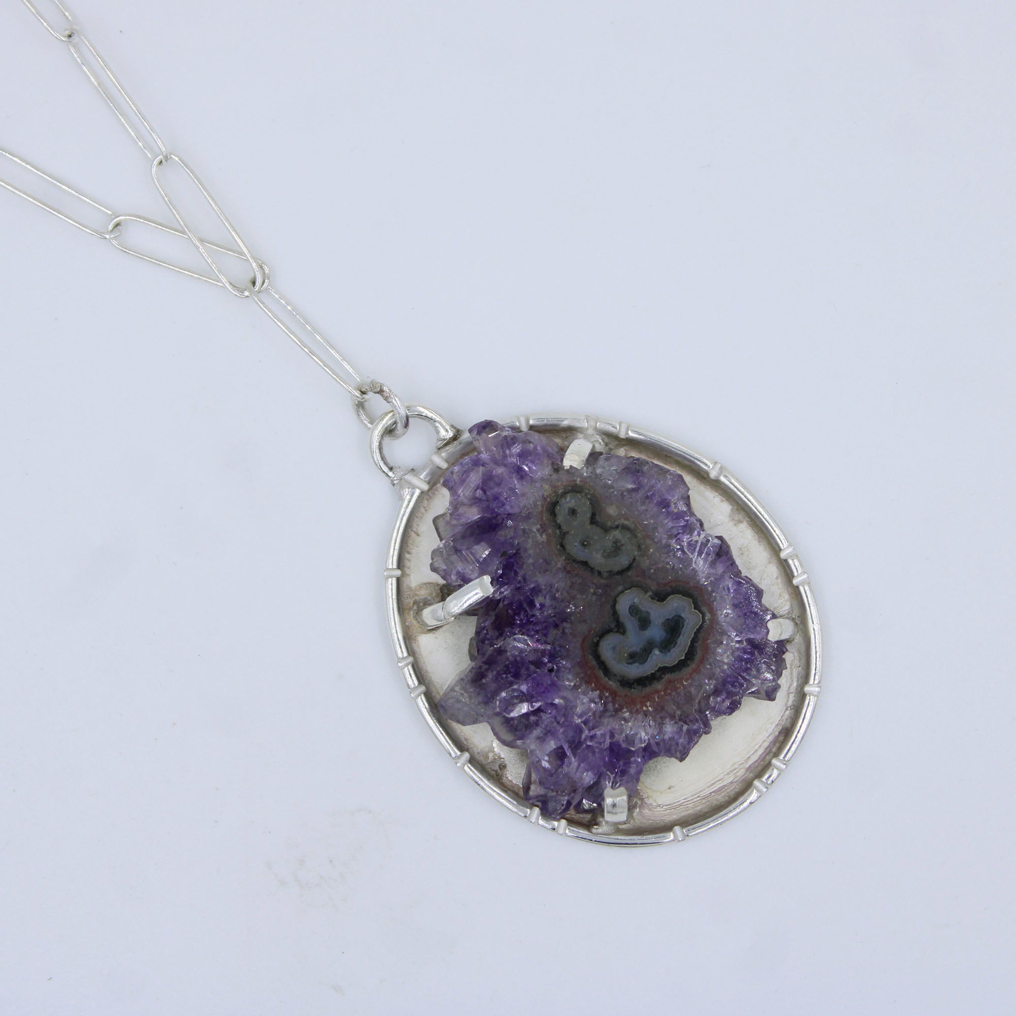 Amethyst Stalactites Sterling Silver Chain Necklaces