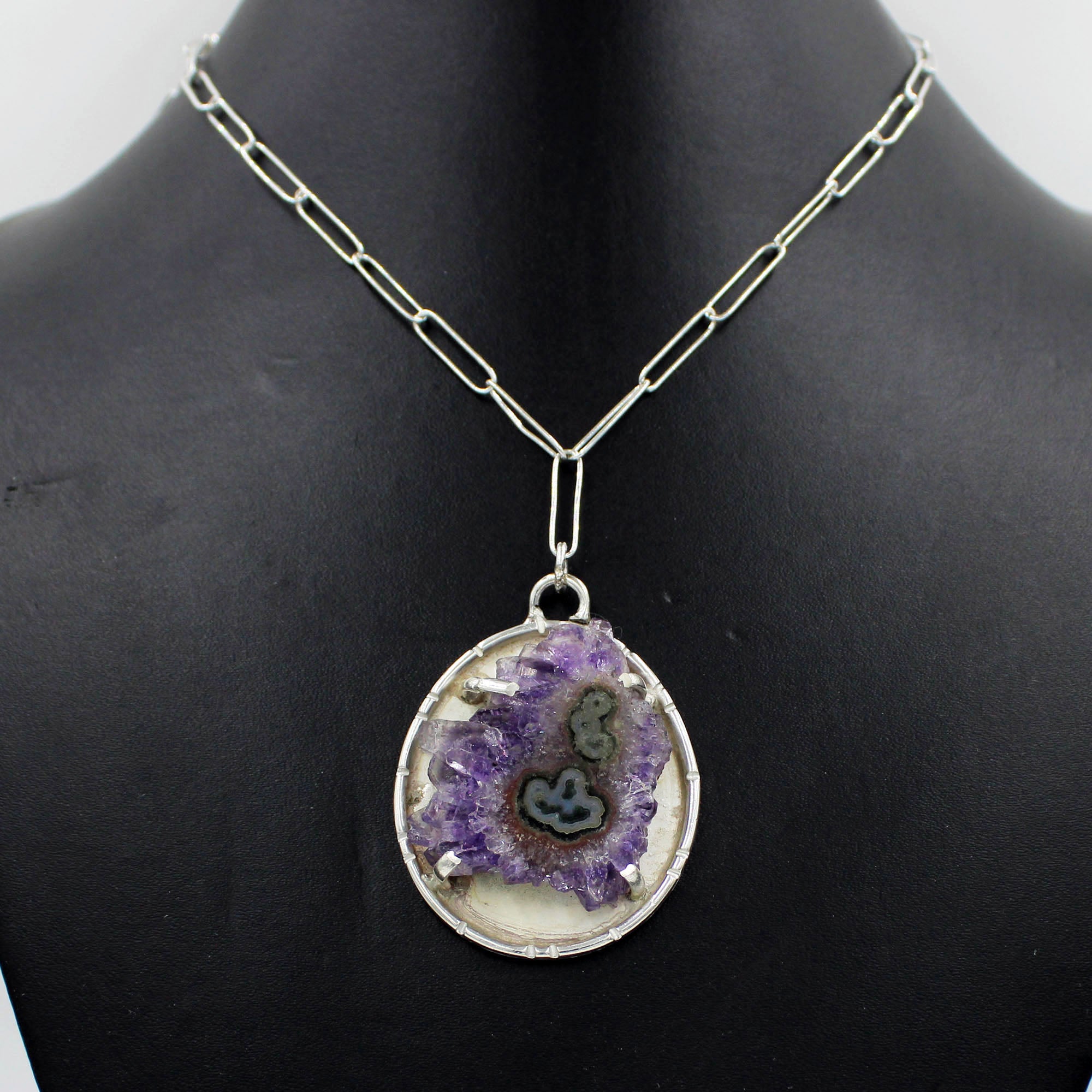 Amethyst Stalactites Sterling Silver Chain Necklaces