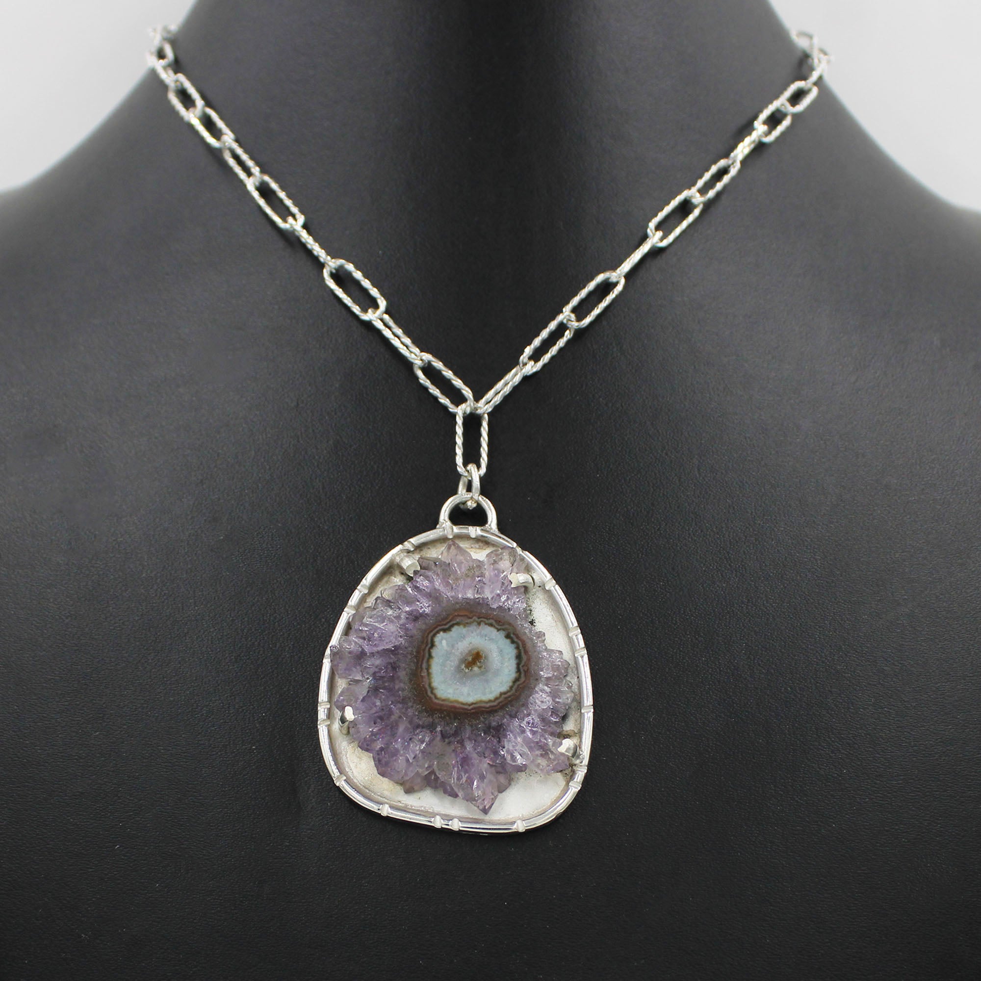 Purple Amethyst Stalactite Chain Necklace