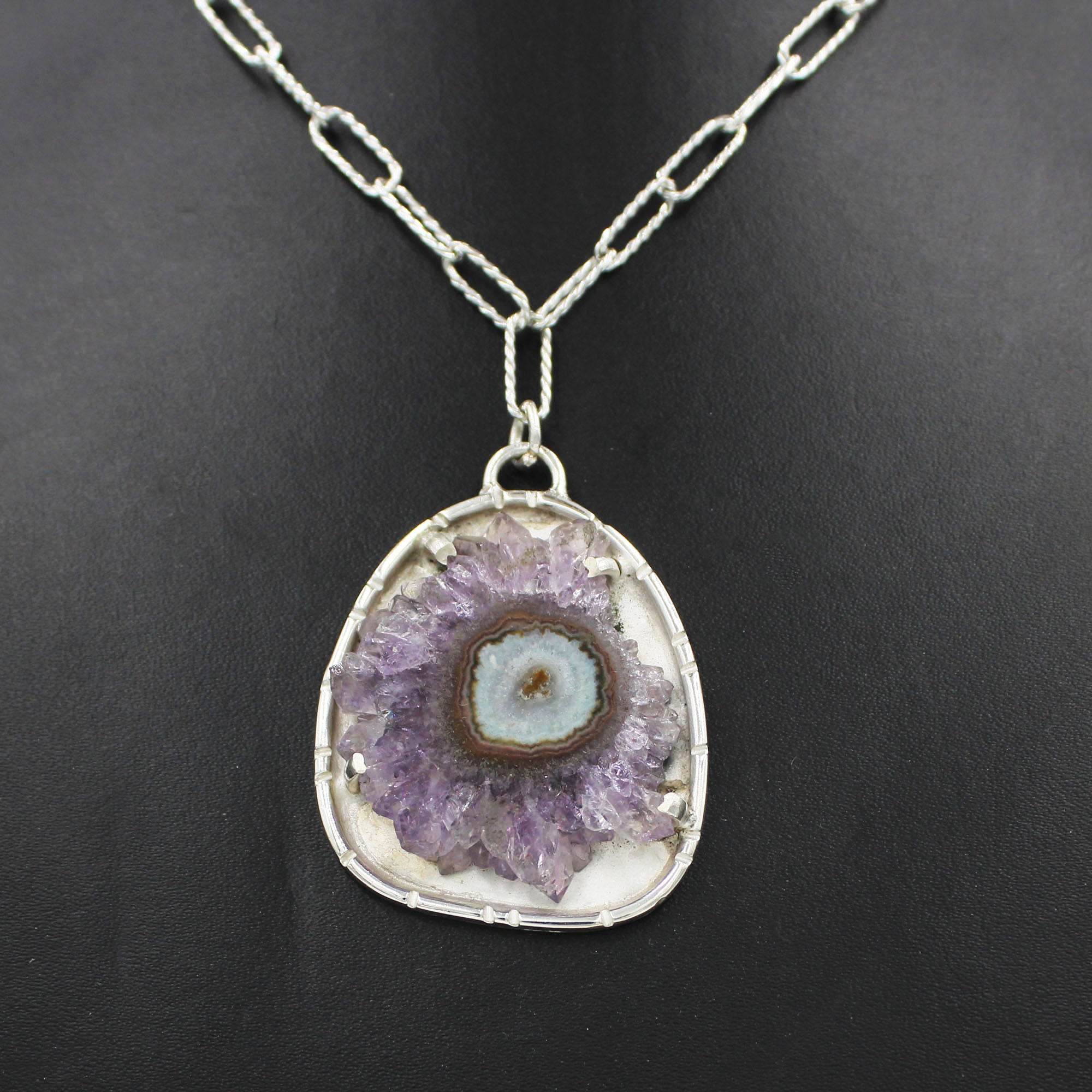 Purple Amethyst Stalactite Chain Necklace