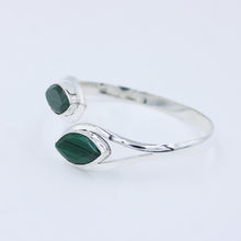 Green Malachite Sterling Silver Cuff Bangle