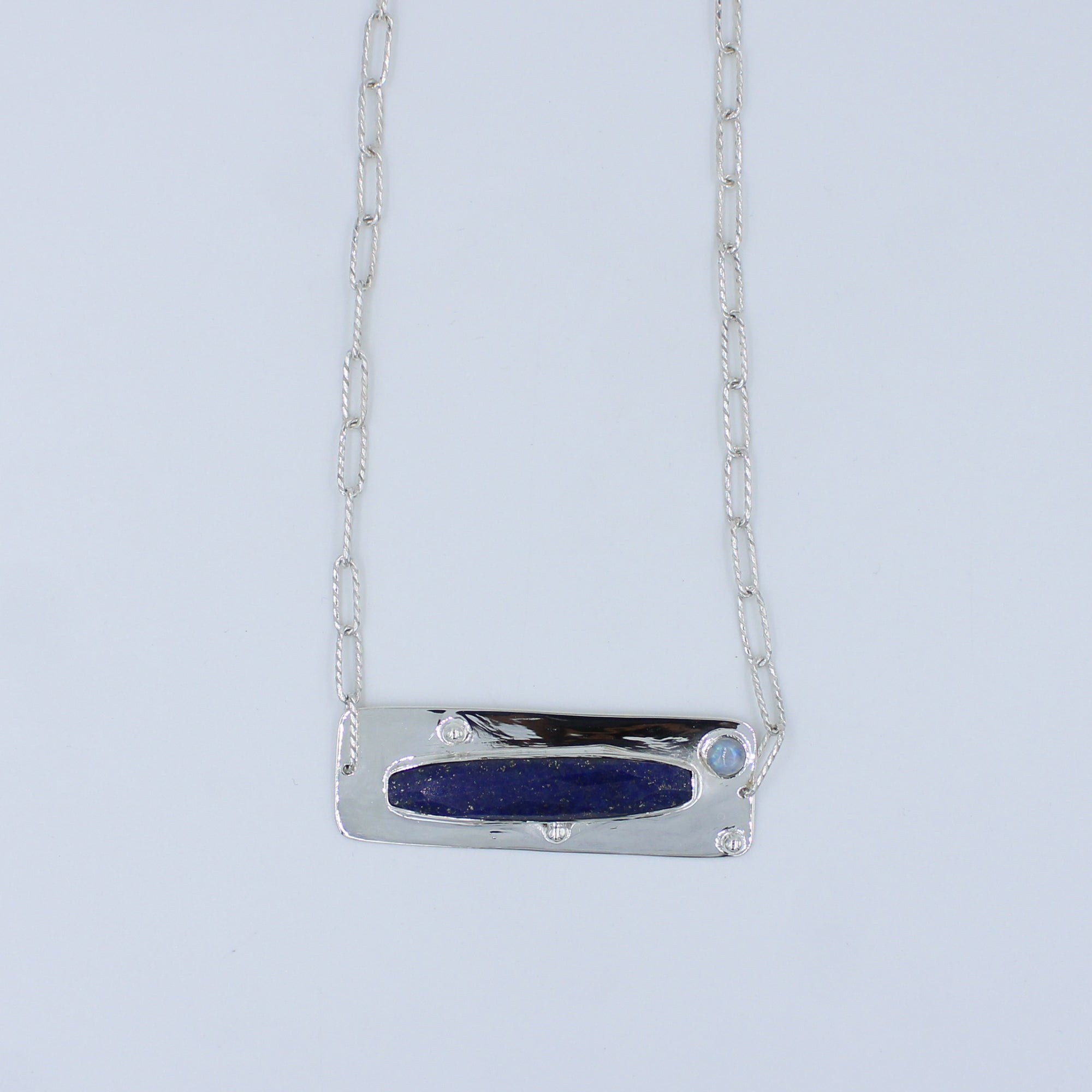 Gorgeous Lapis Lazuli Sterling Silver Chain Necklace