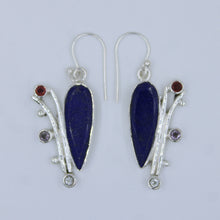 Lapis Lazuli Gold Sparkle 925 Silver Earring