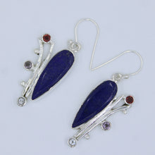 Lapis Lazuli Gold Sparkle 925 Silver Earring