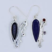 Lapis Lazuli Gold Sparkle 925 Silver Earring