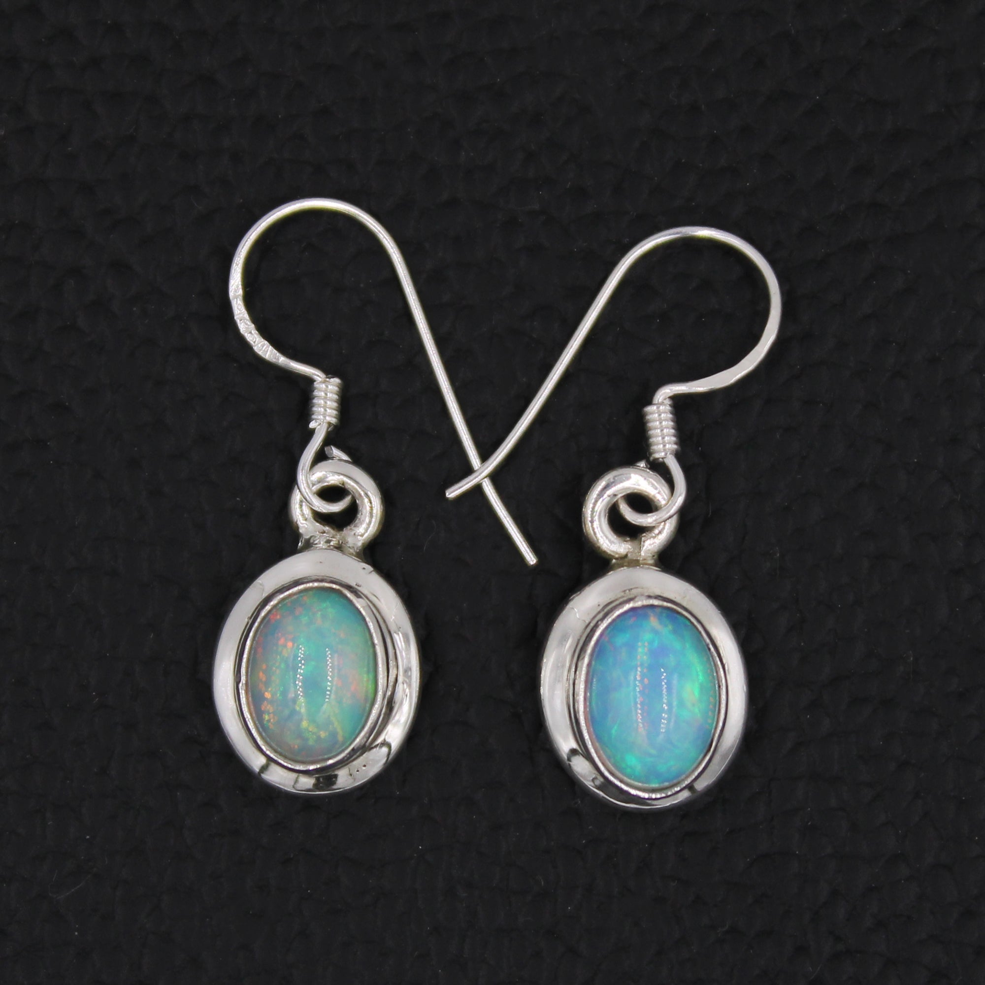 Ethiopian Opal Drop Dangle 925 Silver Earring