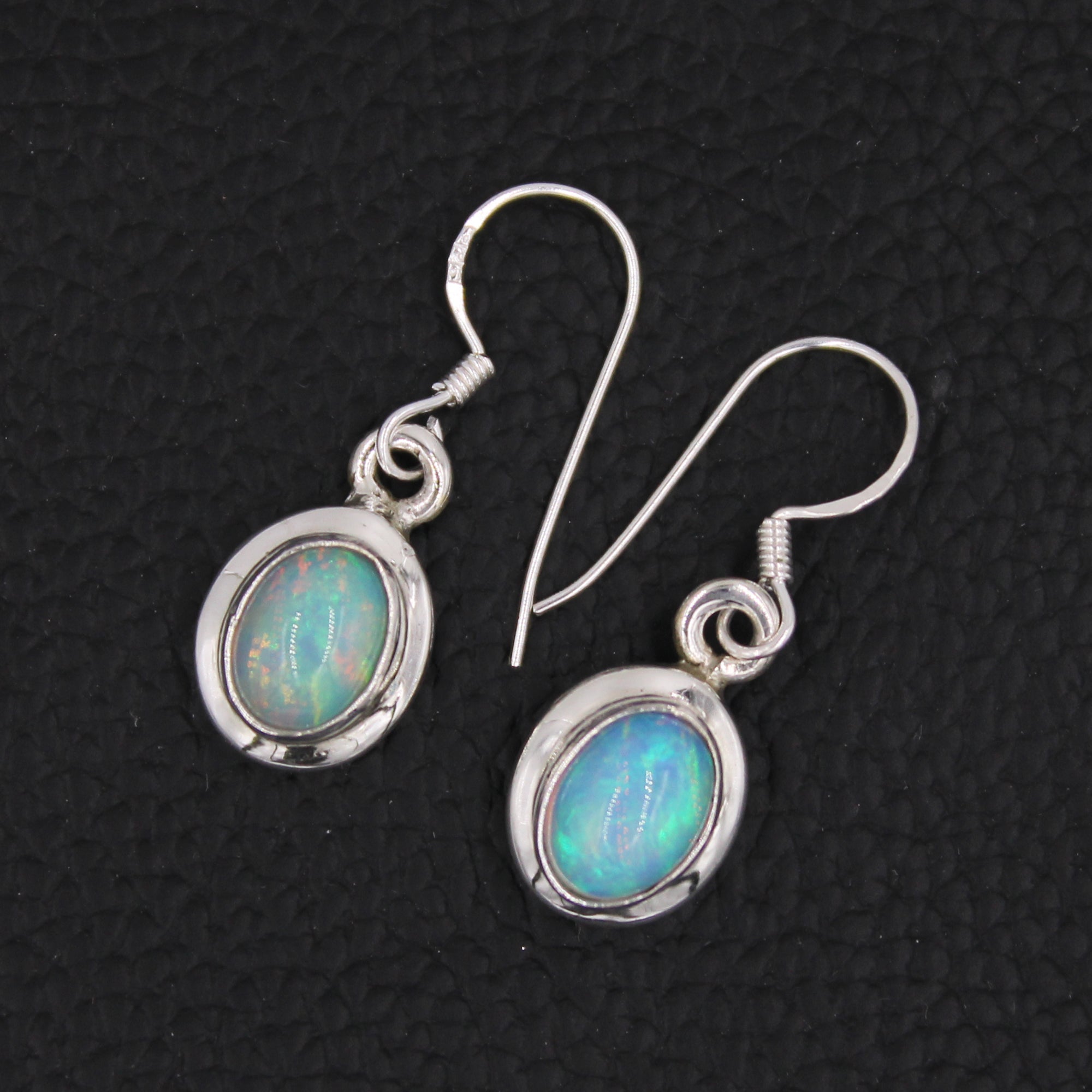 Ethiopian Opal Drop Dangle 925 Silver Earring