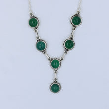 Green Onyx 925 Silver Women's Chain Necklace