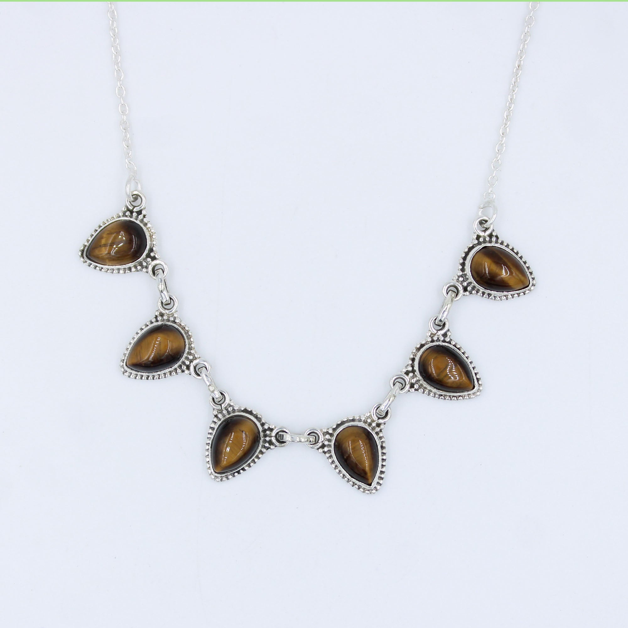 Tiger's Eye 925 Silver Jewelry Necklace