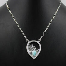 Natural Larimar 925 Silver Necklace