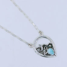 Natural Larimar 925 Silver Necklace
