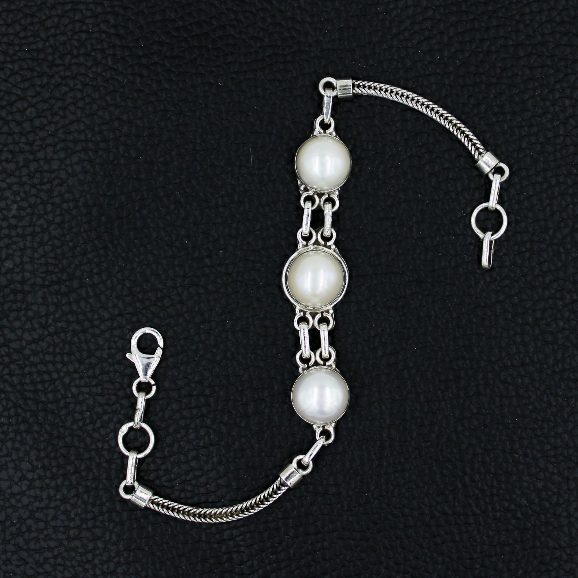 Fresh Water Pearl 925 Sterling Silver Handmade Bracelet