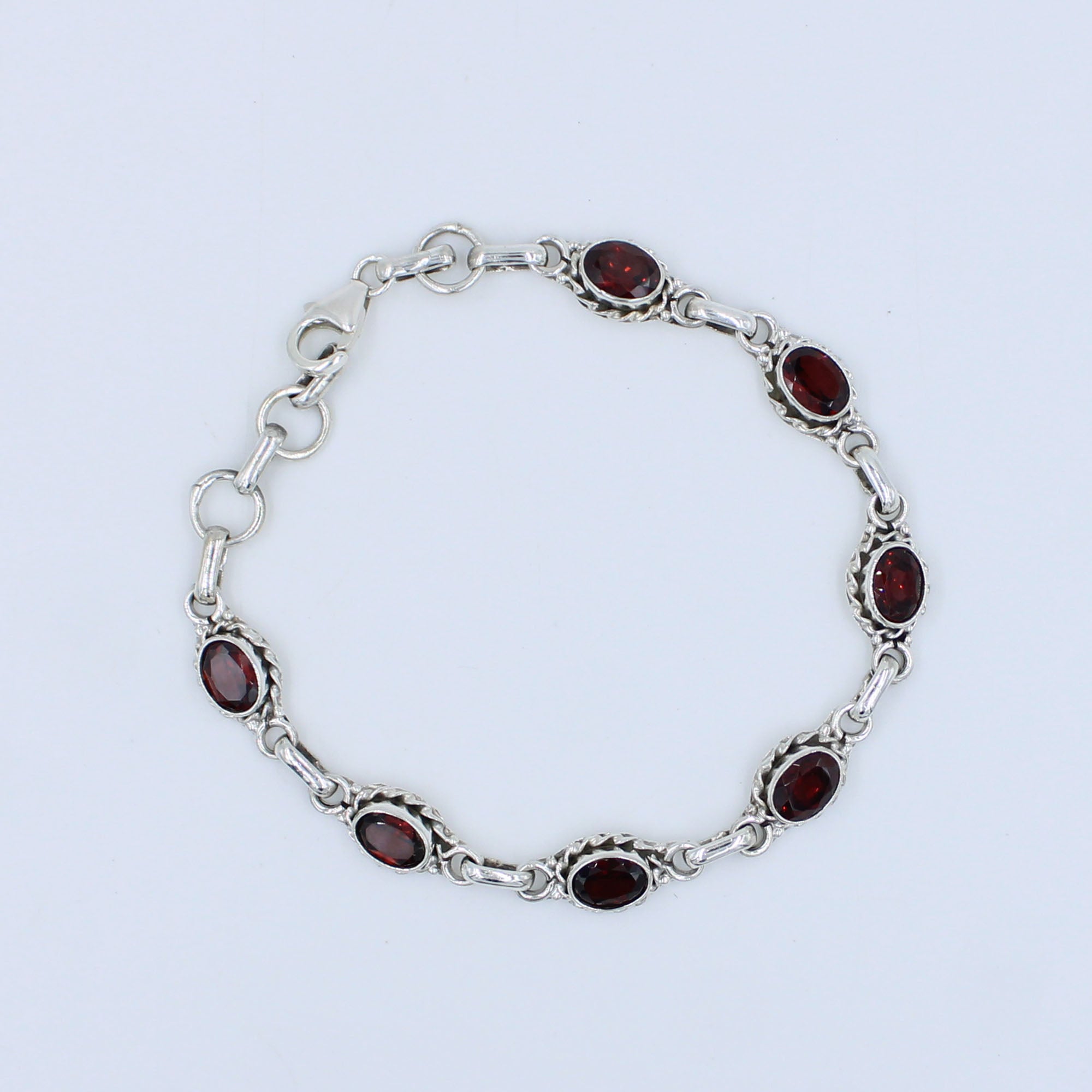 925 Sterling Silver Garnet gemstone Bracelet