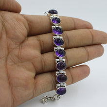 Purple Amethyst 925 Sterling Silver Handmade Bracelet