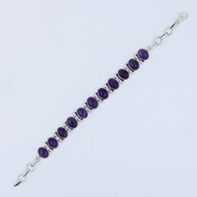 Purple Amethyst 925 Sterling Silver Handmade Bracelet